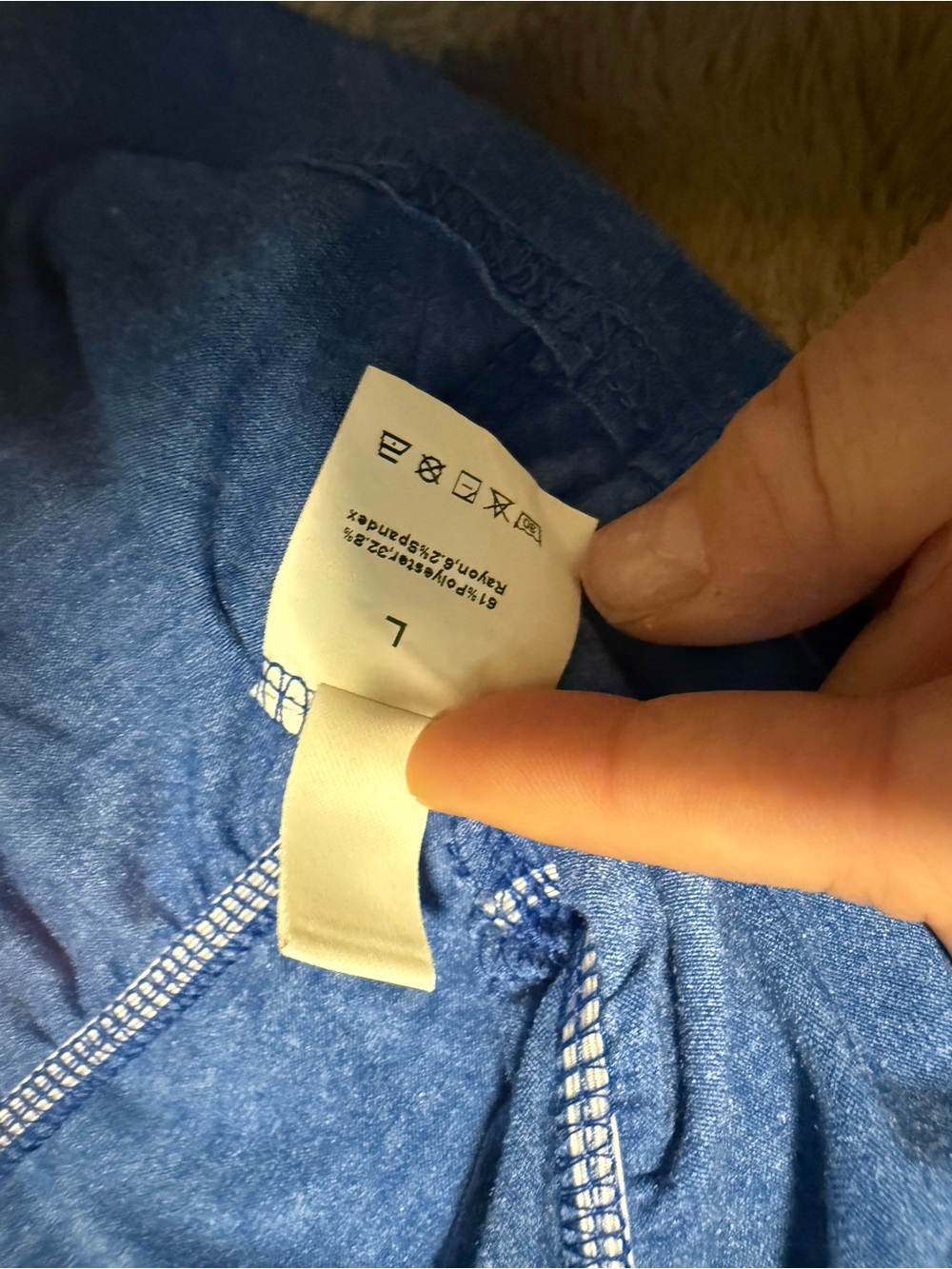 Blue Ruffle Top – Size Large - Picture 3 of 3